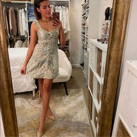 ZARA FLORAL SATIN EFFECT PRINT DRESS - Picture 5 of 14